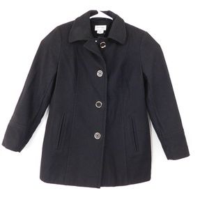 St. John's Bay Black Peacoat Wool Blend